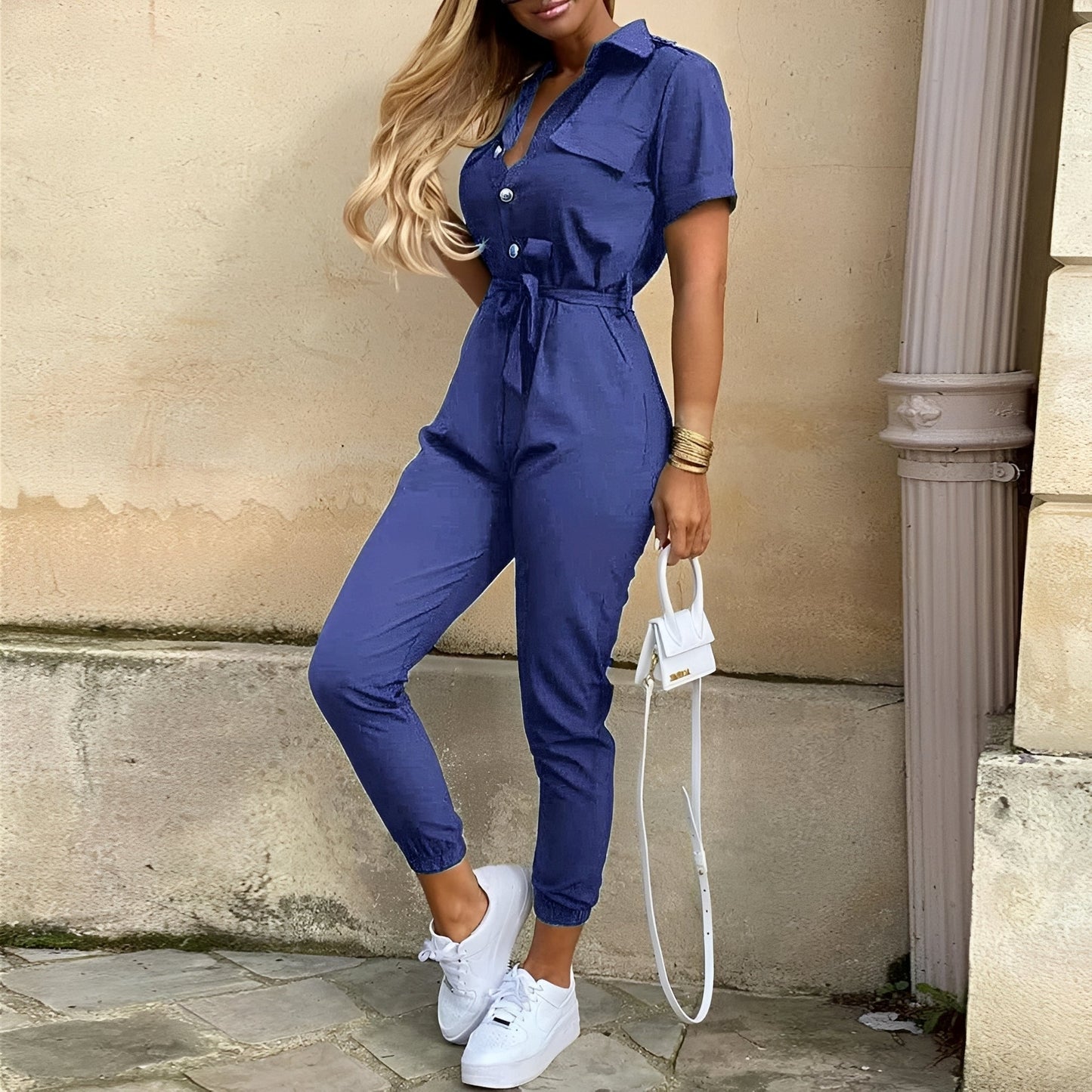 Eleganter Damen Jumpsuit Tailliert