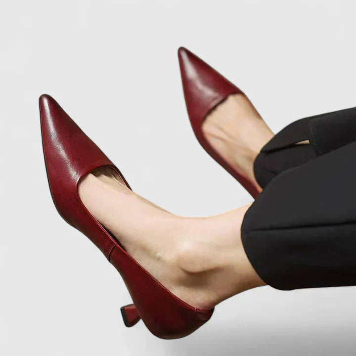 Damen Pumps Klassisch Spitz Niedriger Absatz - Norvielle