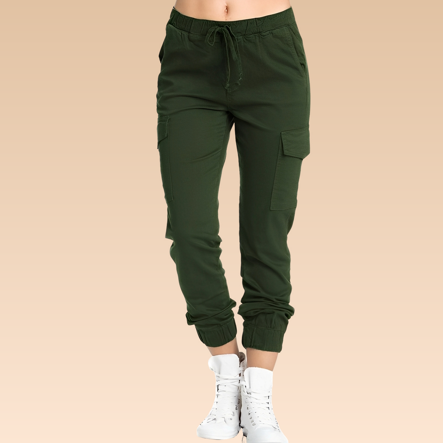 Elegante Damen Cargo-Hose Slim Fit