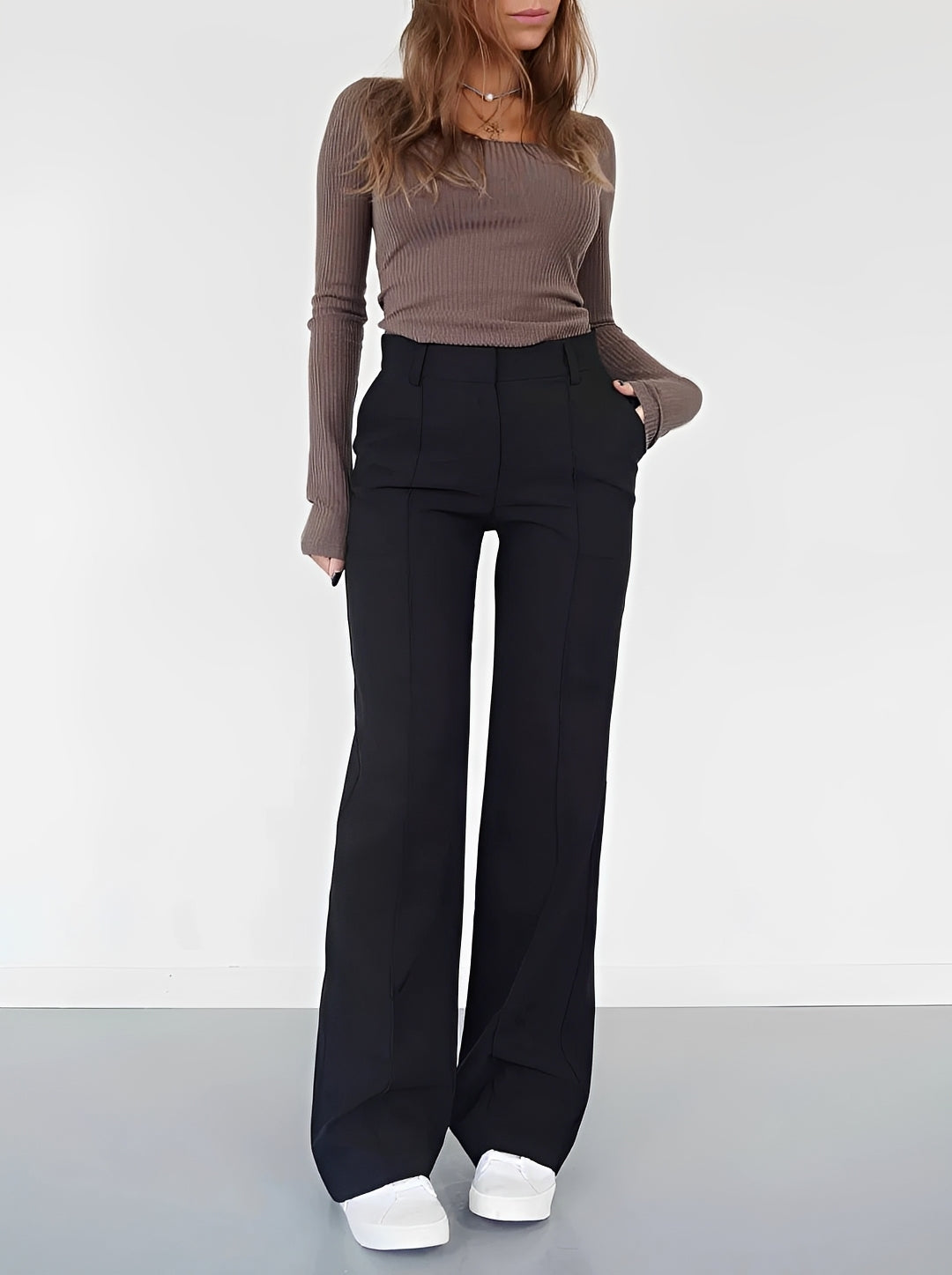 Damen Bootcut-Hose Elegant Geschnitten