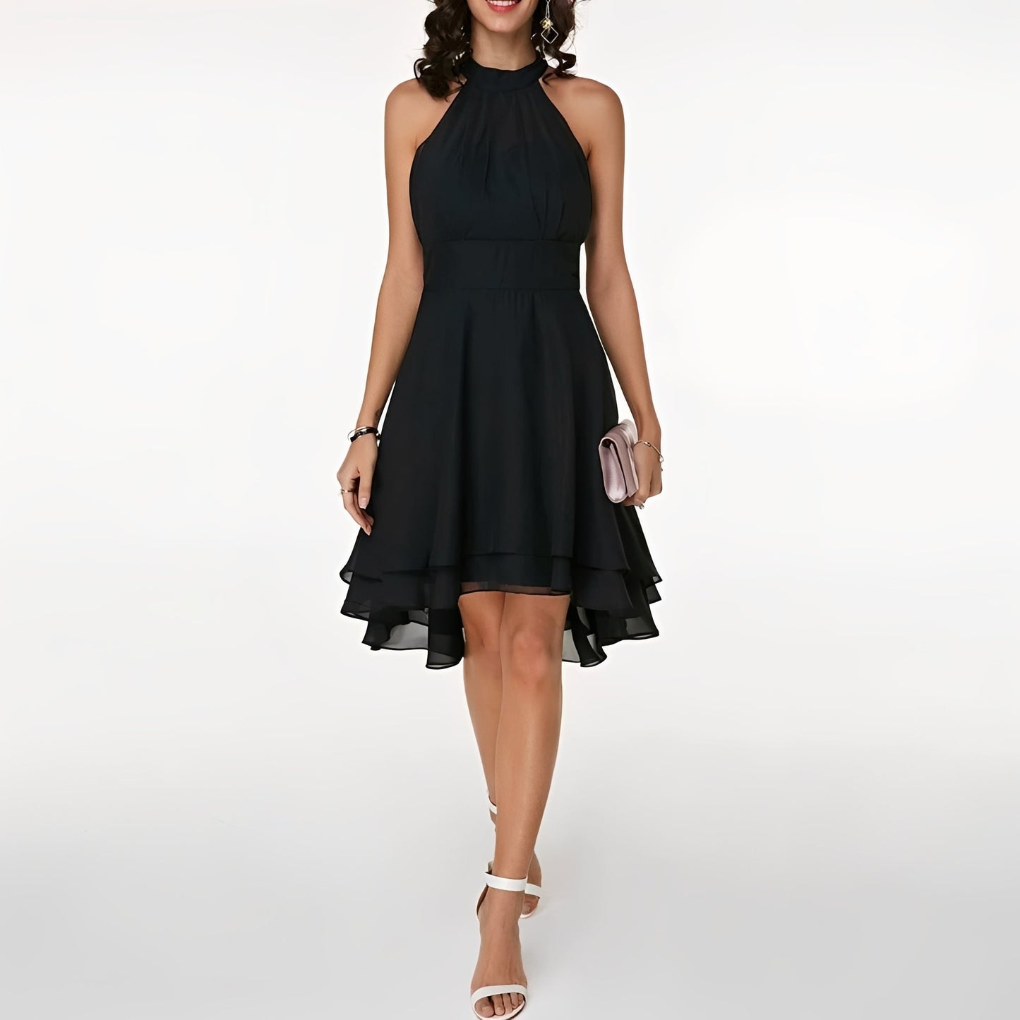 Damen Midikleid Neckholder Elegant
