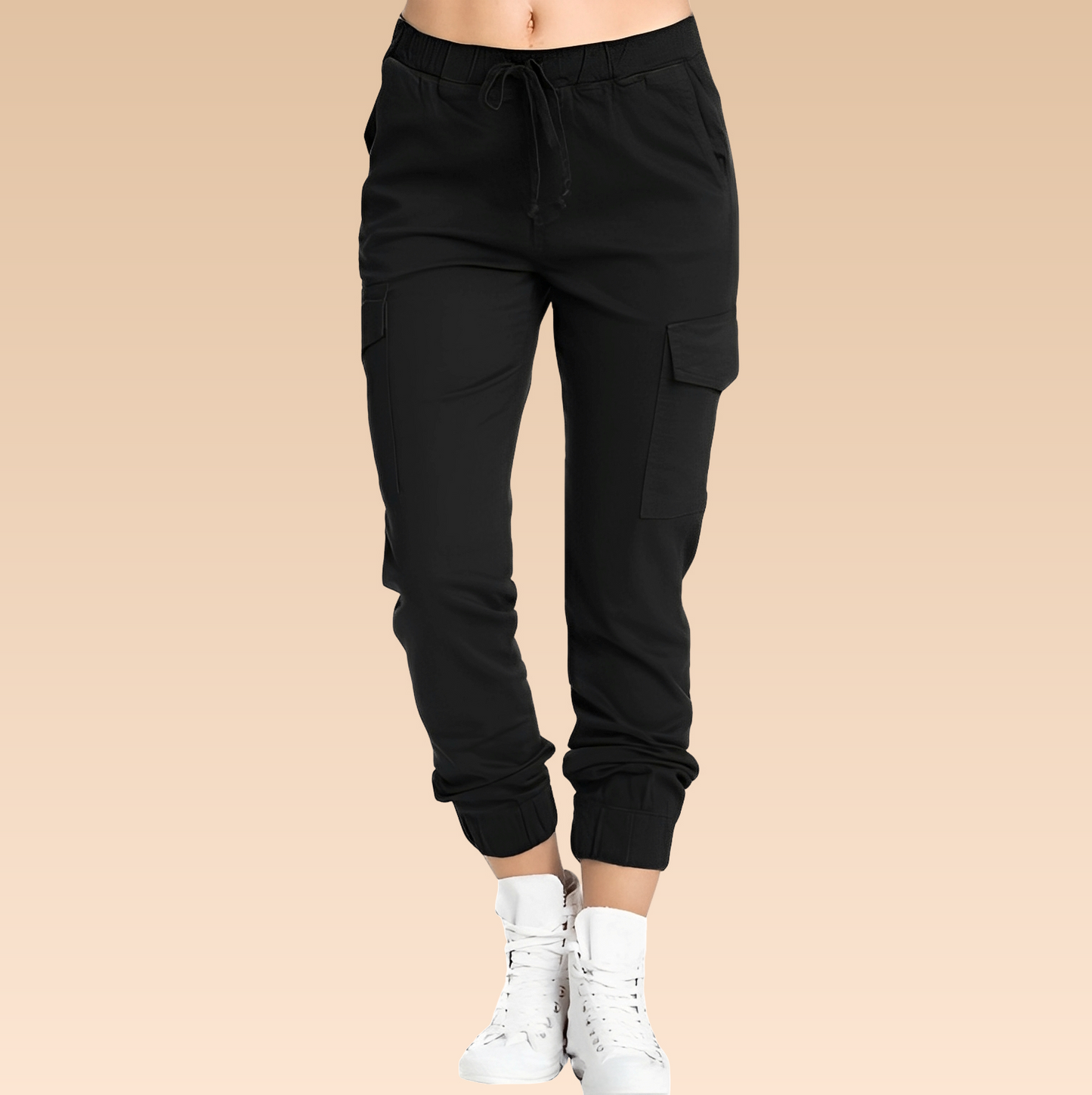 Elegante Damen Cargo-Hose Slim Fit