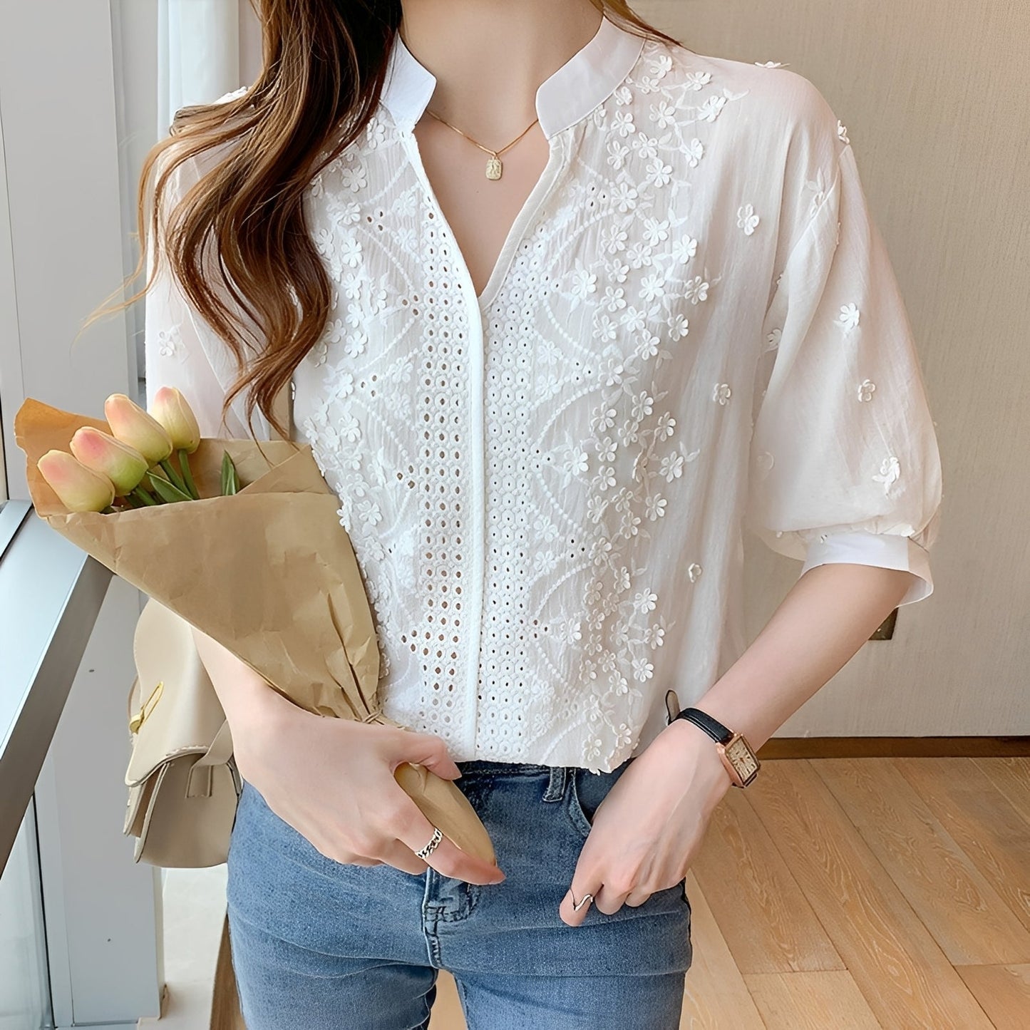 Damen Elegantes Bürohemd Bequem