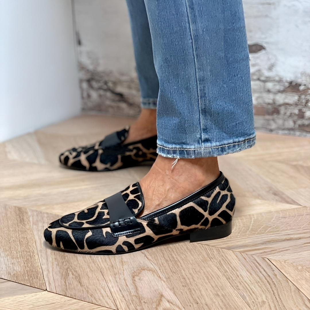 Klassische Herren Loafers Echtleder Tiermuster