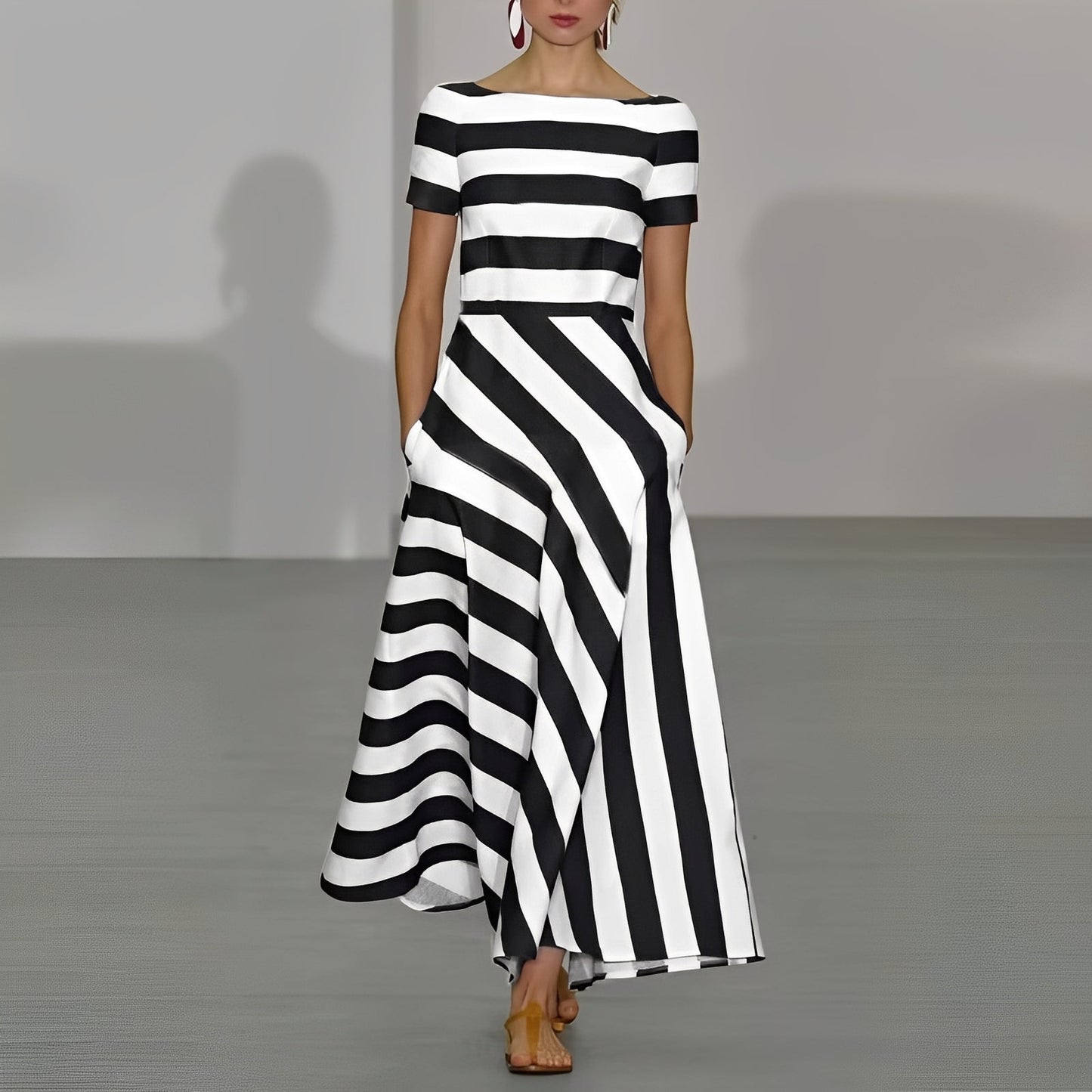 Damenkleid Gestreift Sommerkleid
