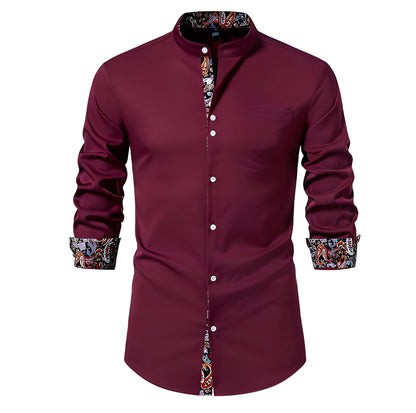 Herren Langarmhemd SlimFit Elegantes Design