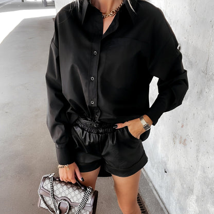 Damenbluse Langärmlig Dekolleté Eleganz