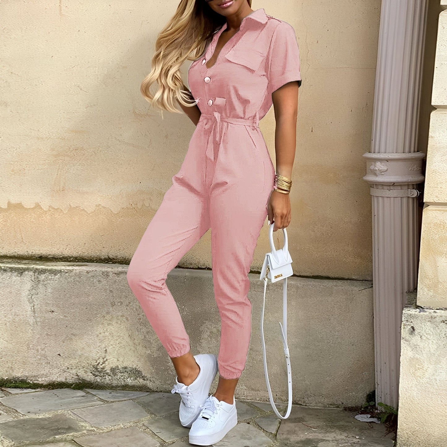 Eleganter Damen Jumpsuit Tailliert