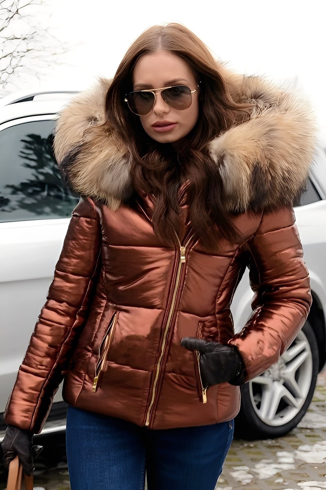 Damen Daunenjacke Warm Winterjacke Elegantes Design
