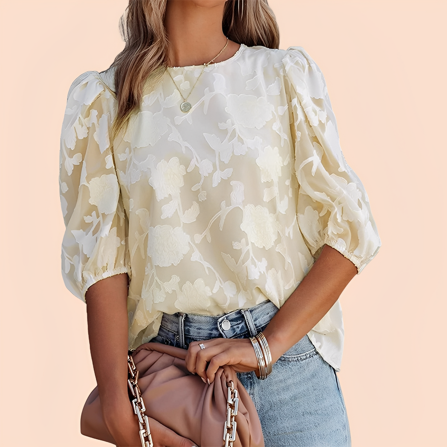 Damen Oberteil Blumenmuster Leicht Elegant