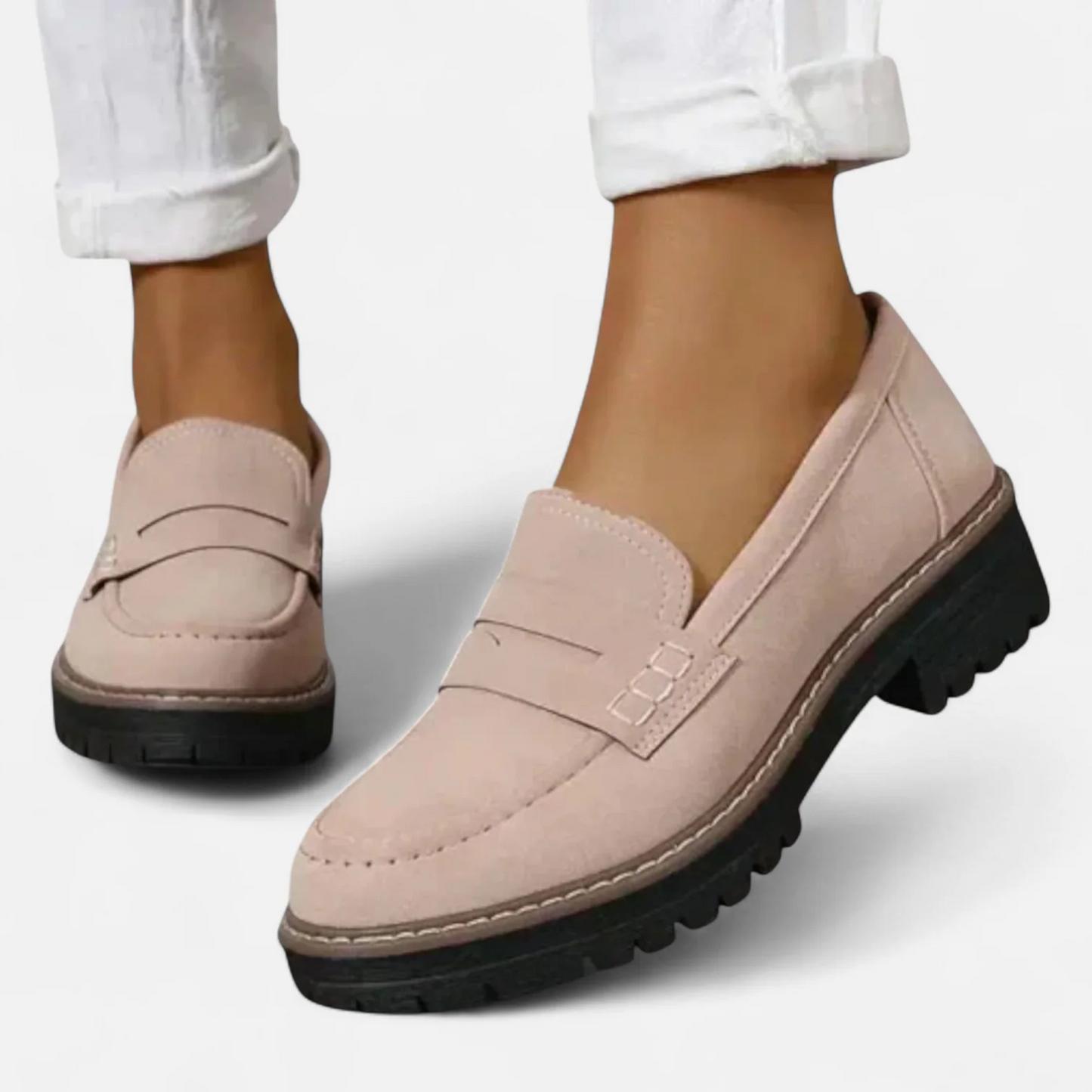 Damen Loafer Schuhe Klassisch Leder