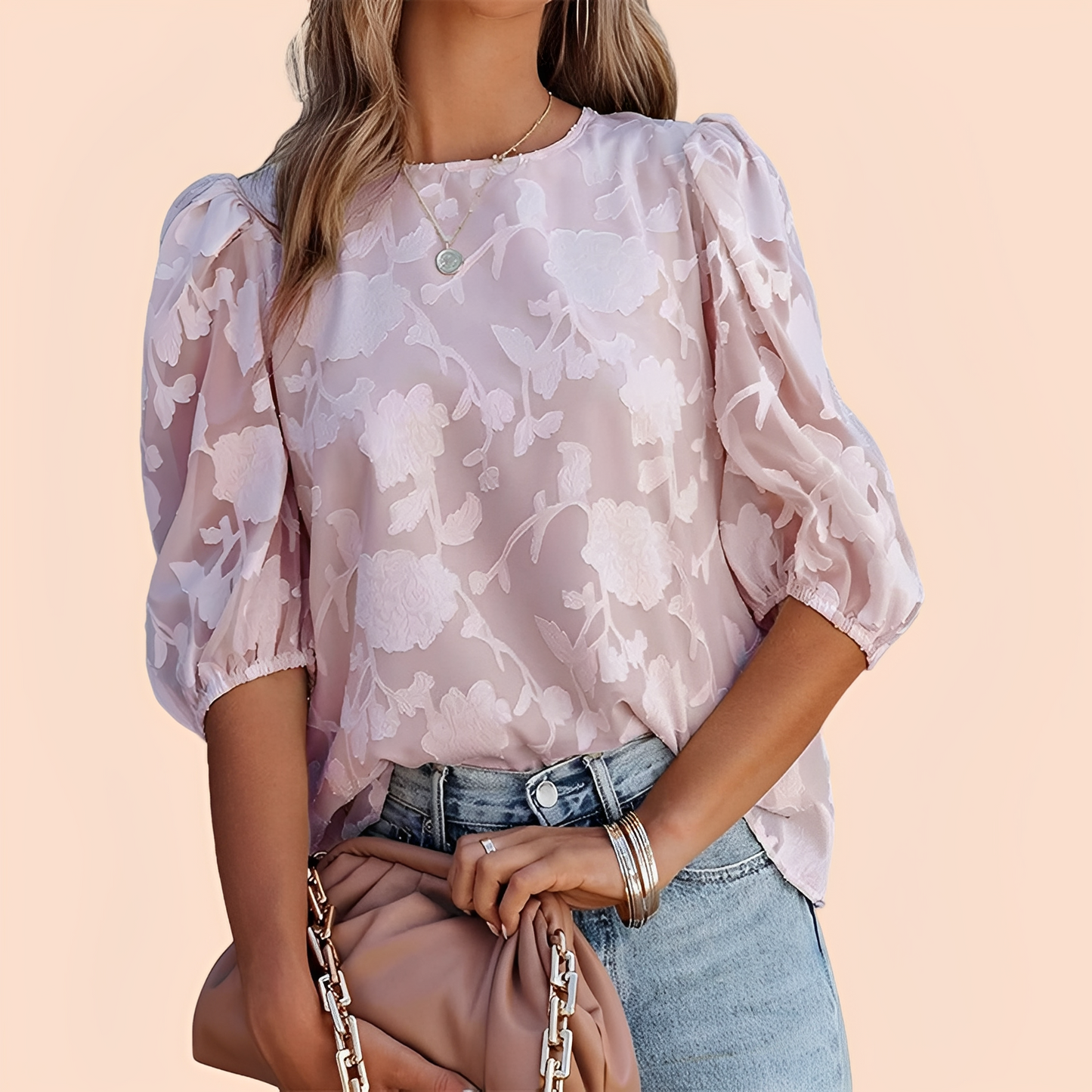 Damen Oberteil Blumenmuster Leicht Elegant