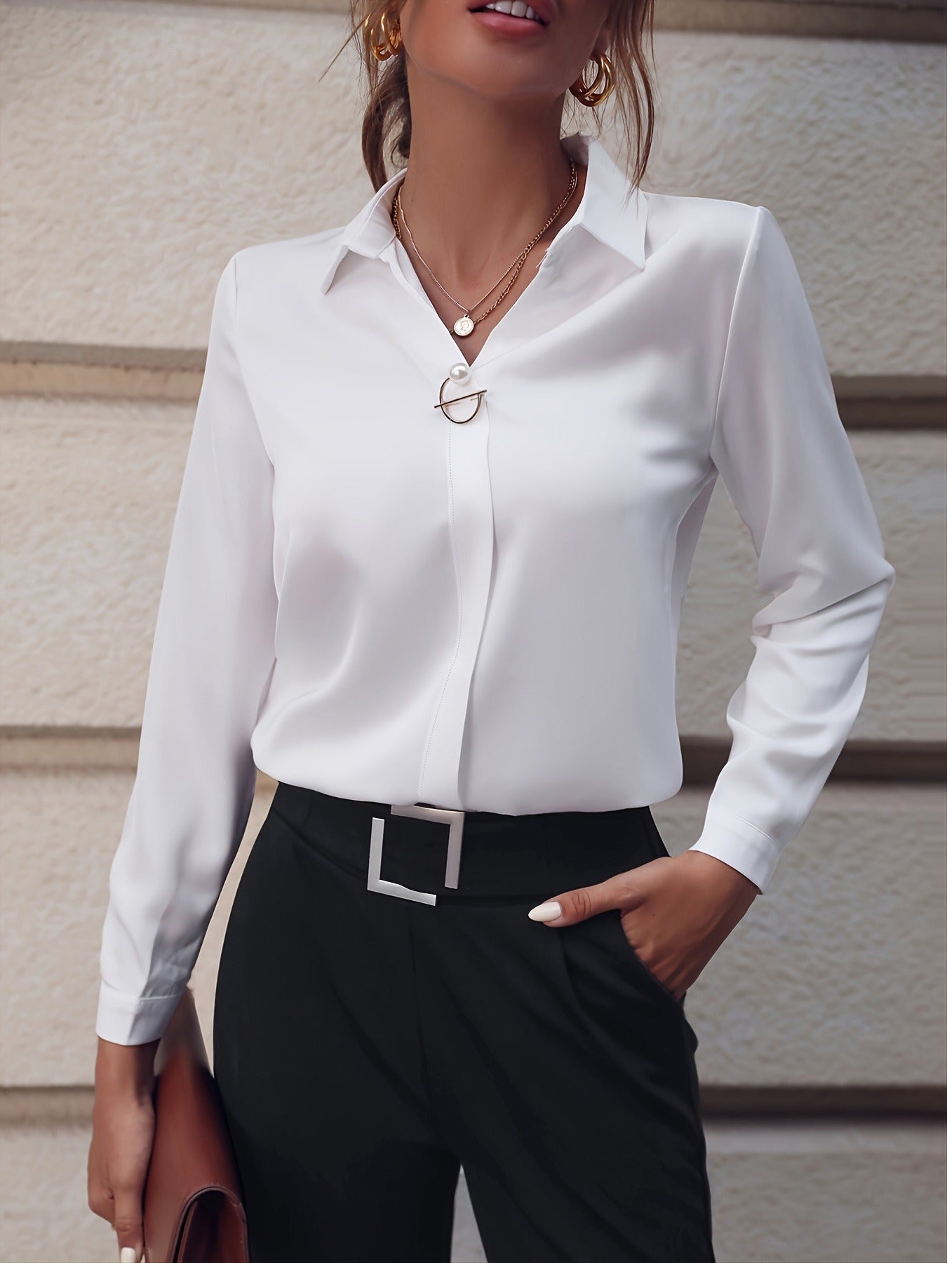 Damenbluse Einfarbig Modern