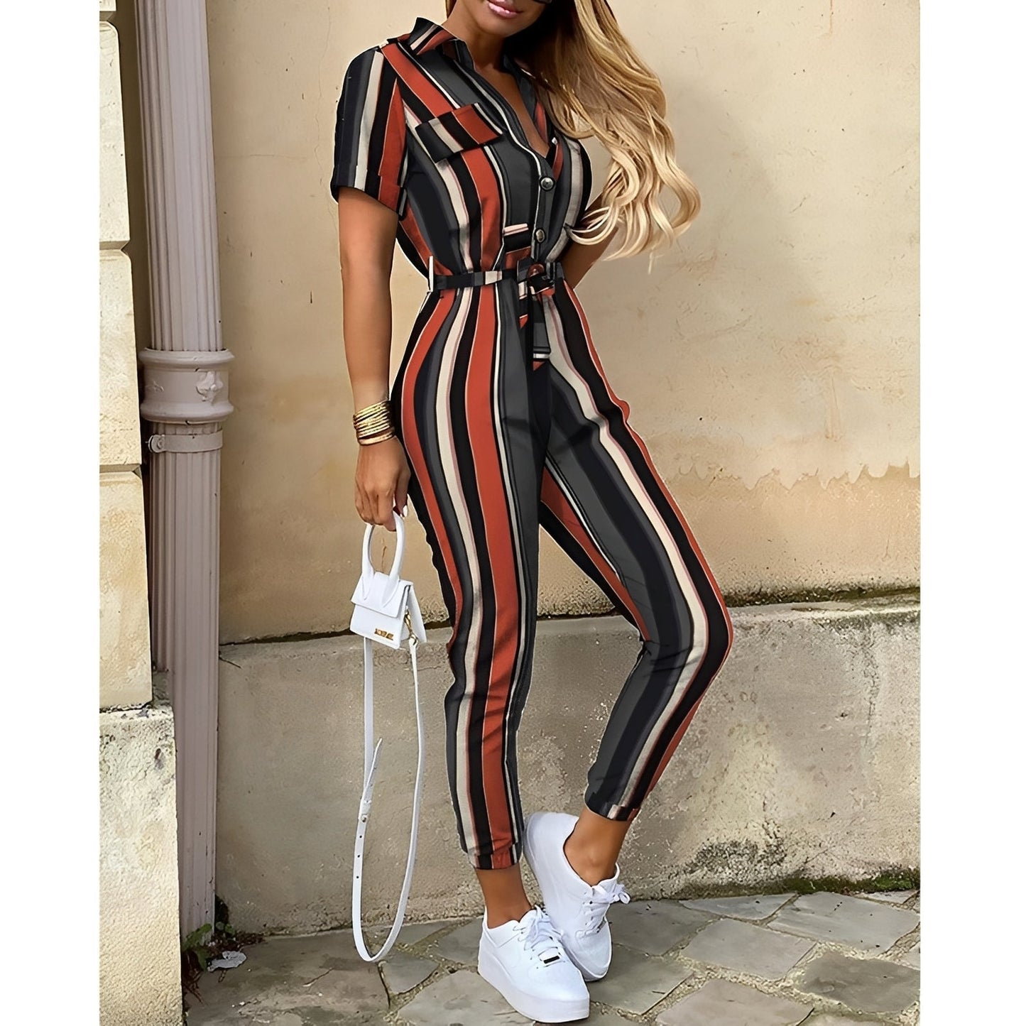Eleganter Damen Jumpsuit Tailliert