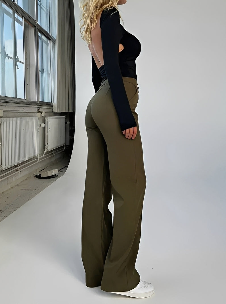 Damen Bootcut-Hose Elegant Geschnitten