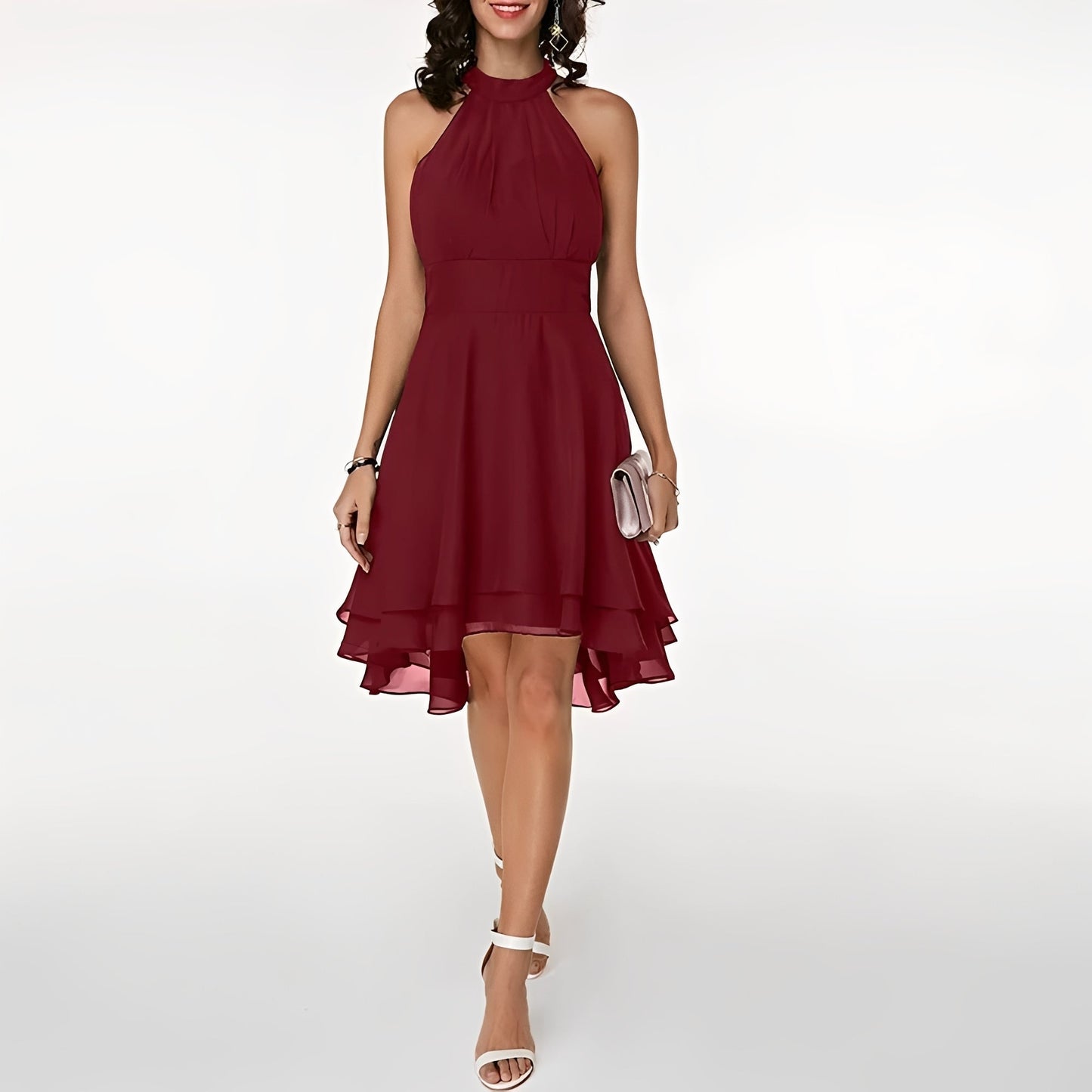 Damen Midikleid Neckholder Elegant