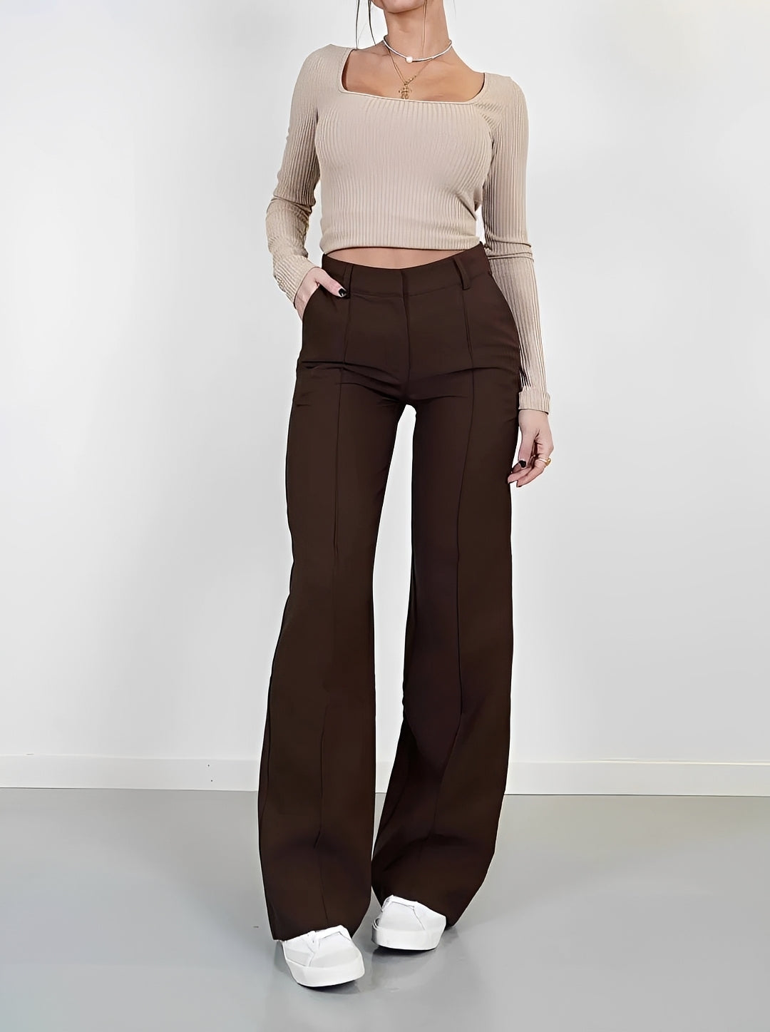 Damen Bootcut-Hose Elegant Geschnitten