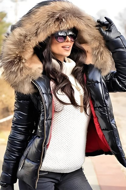 Damen Daunenjacke Warm Winterjacke Elegantes Design