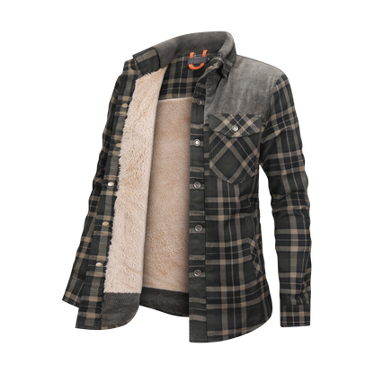 Herren Flanellhemd Warm Gefüttert Modern