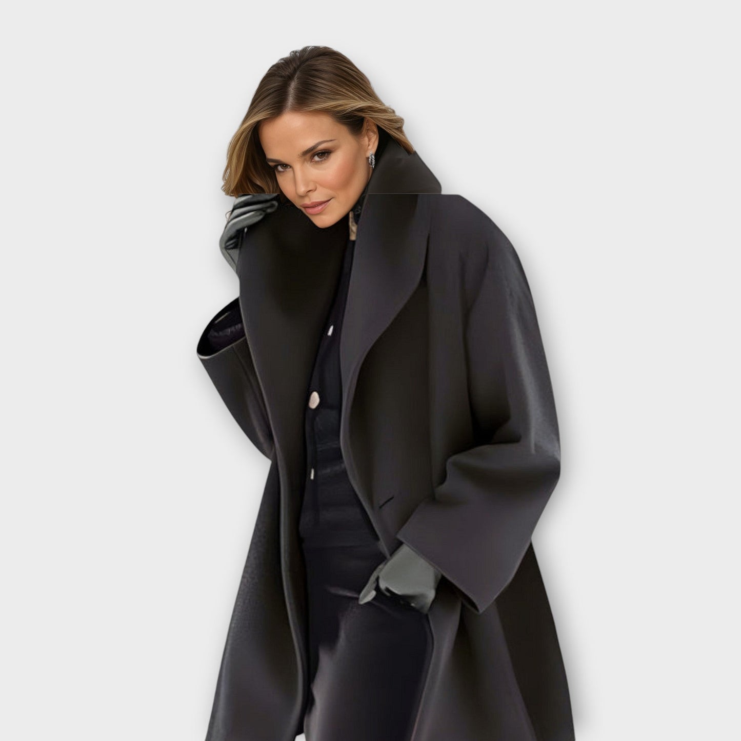 Damen Wintermantel Oversized Moderner Schnitt Lang