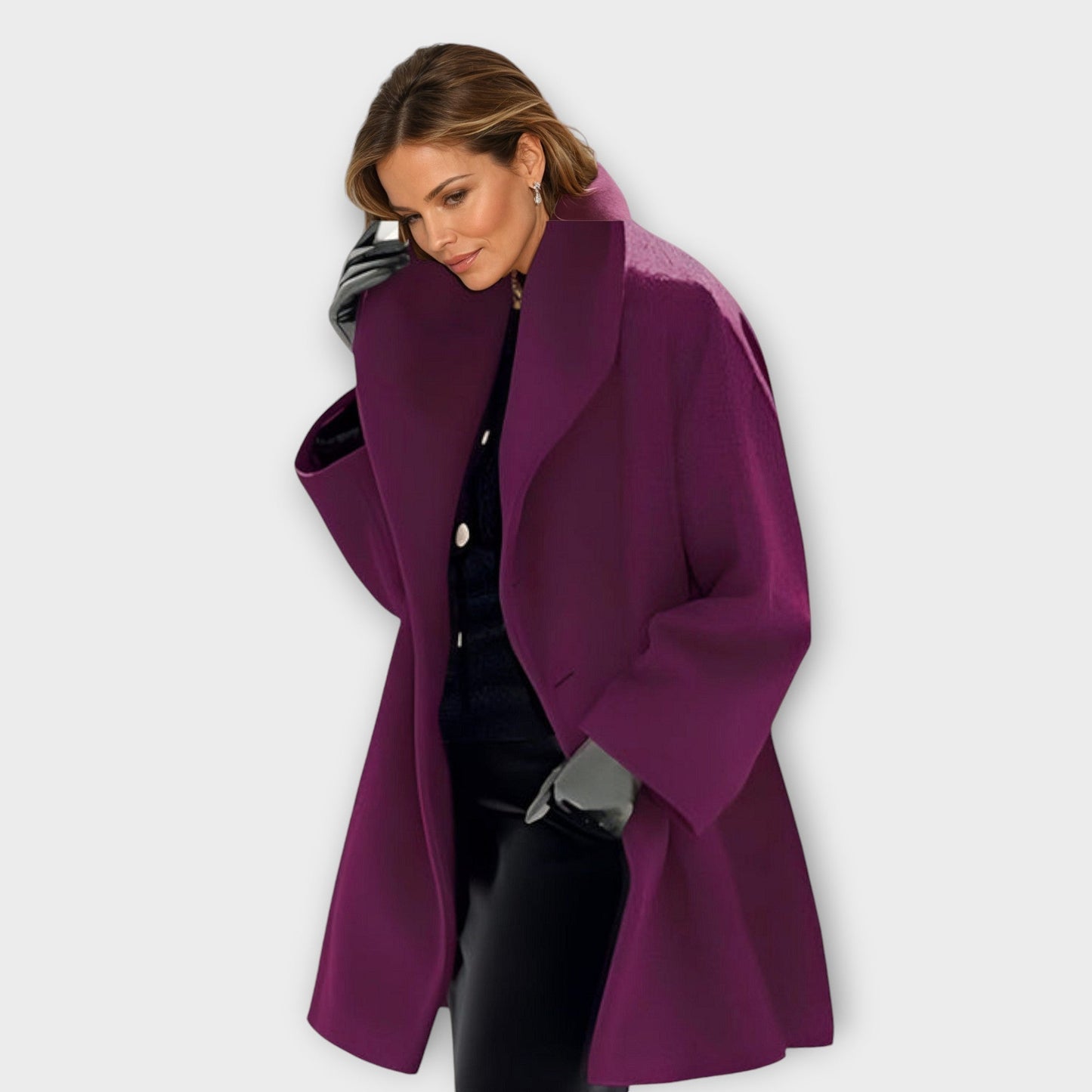 Damen Wintermantel Oversized Moderner Schnitt Lang