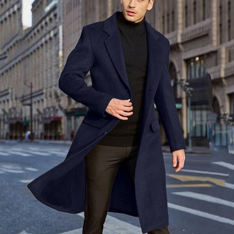 Herren Wintermantel Schwarz Warm Elegant - Norvielle