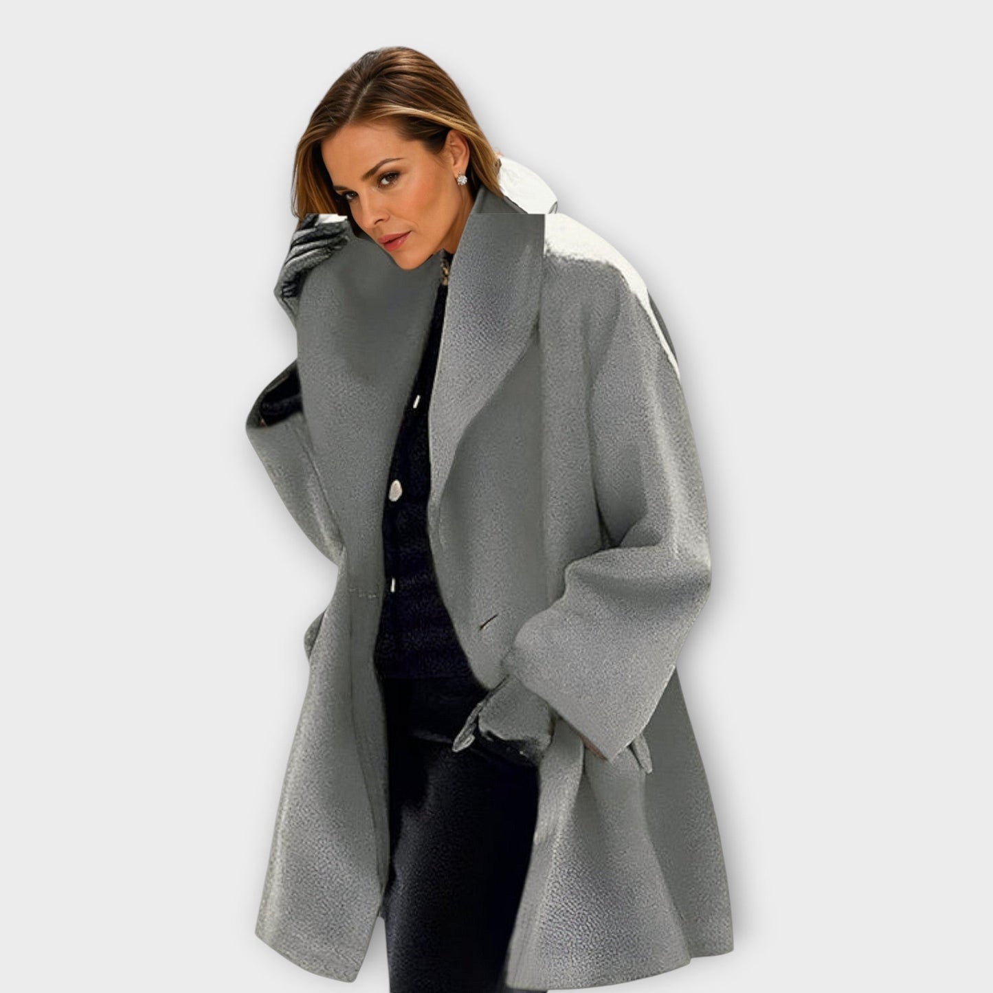 Damen Wintermantel Oversized Moderner Schnitt Lang