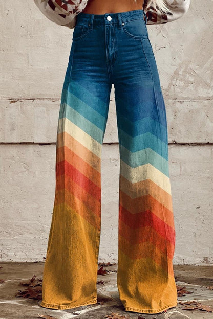 Damen Retro Schlaghose Trendy Modern Hosen