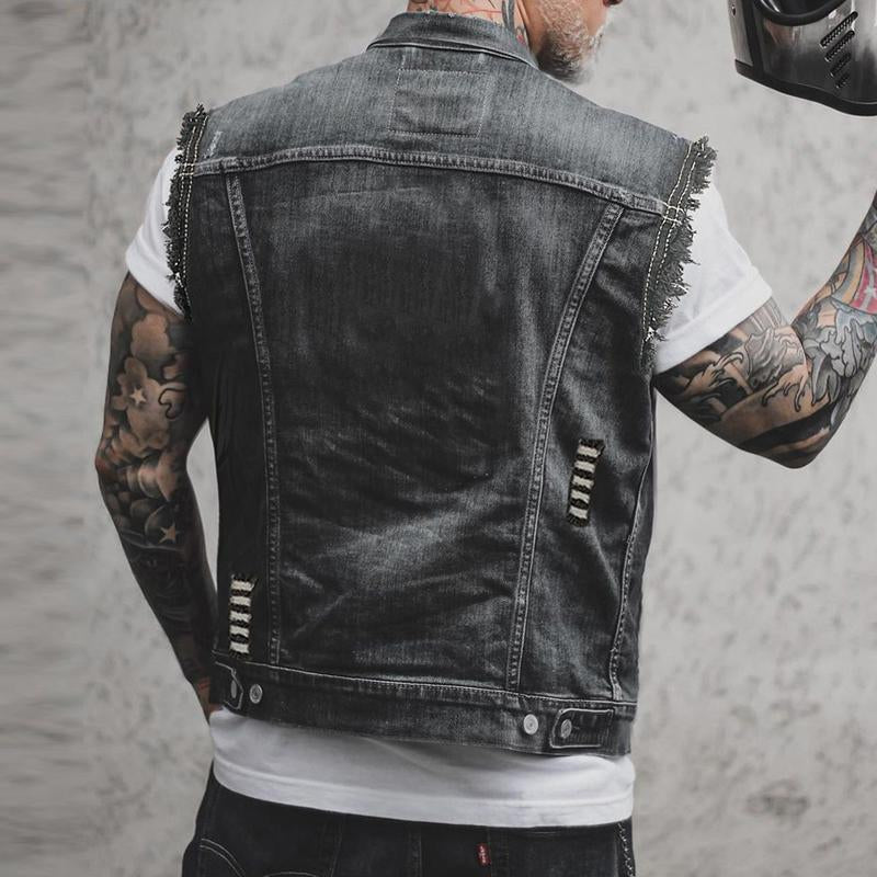Herren Denimweste Moderner Schnitt