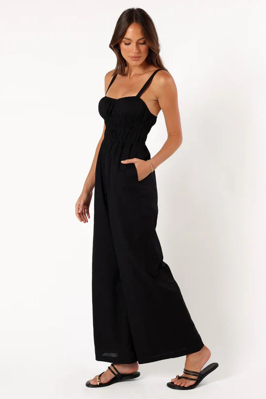 Damen Jumpsuit Ärmellos Weite Beine