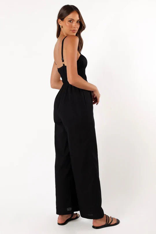 Damen Jumpsuit Ärmellos Weite Beine