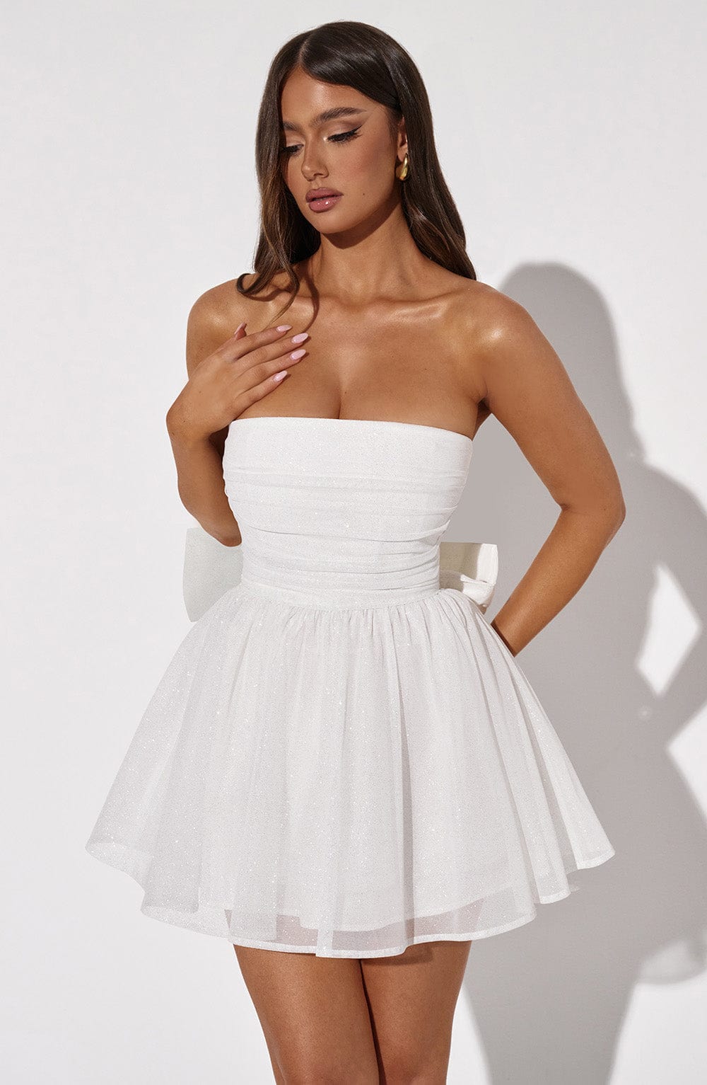 es Damen-Mini-Kleid Glitter-Partystyle
