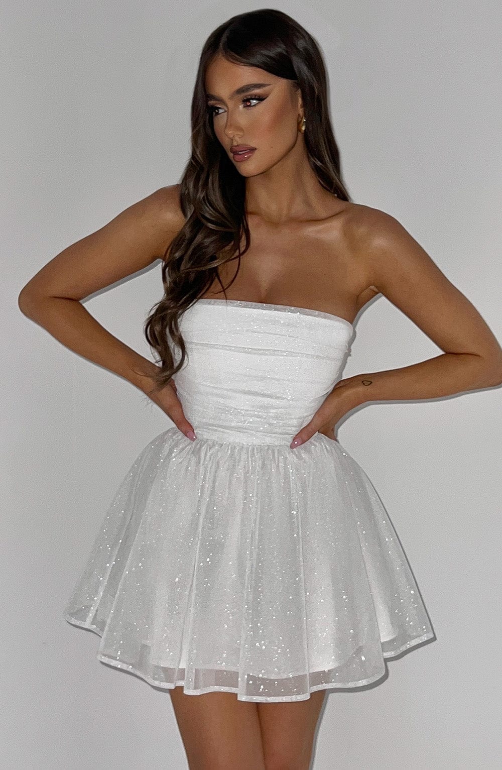 es Damen-Mini-Kleid Glitter-Partystyle
