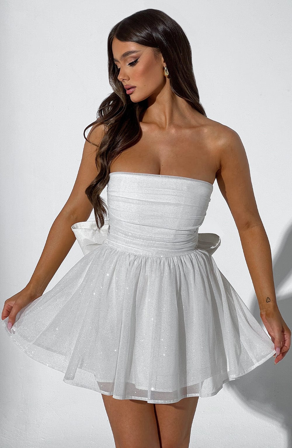 es Damen-Mini-Kleid Glitter-Partystyle