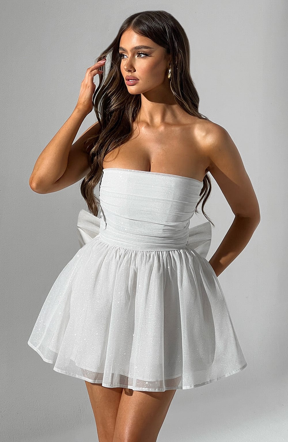 es Damen-Mini-Kleid Glitter-Partystyle