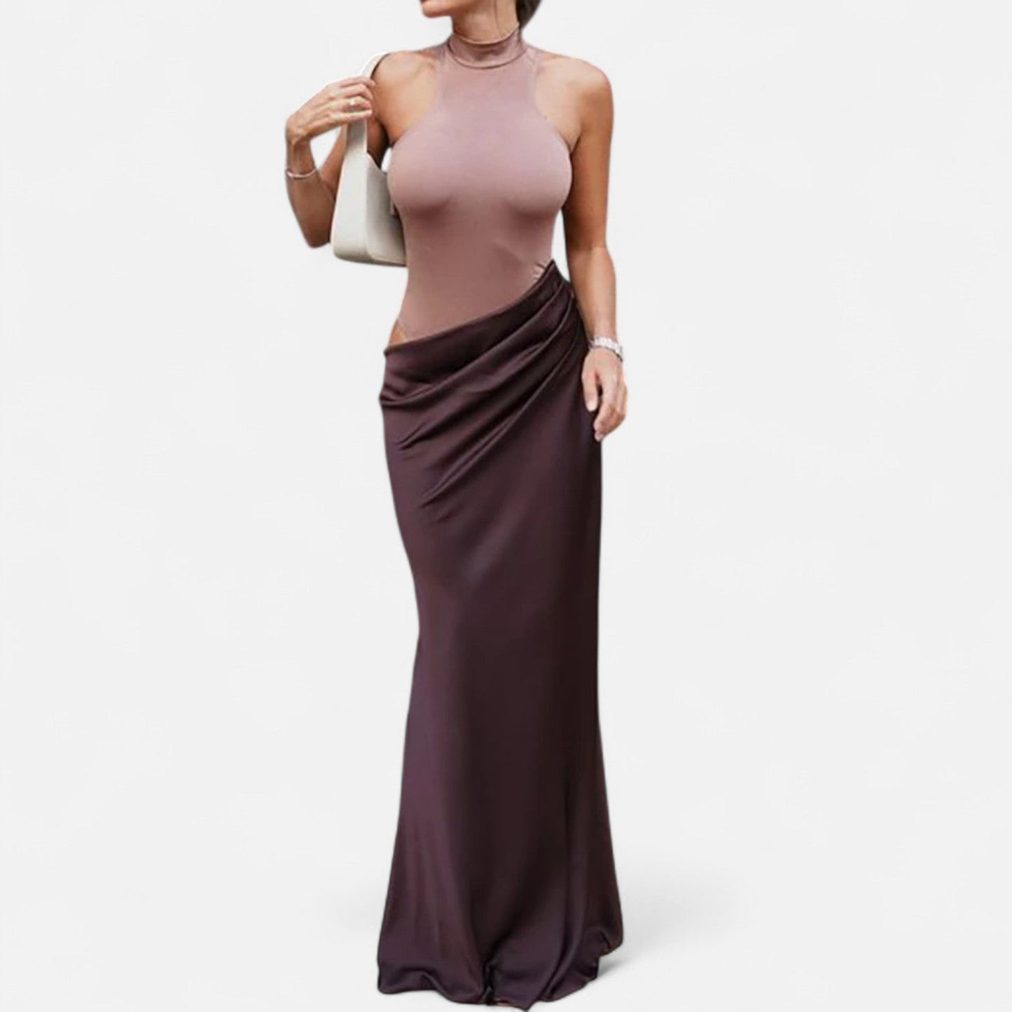 Damen Maxikleid Neckholder Cut-Out-Sommerkleid
