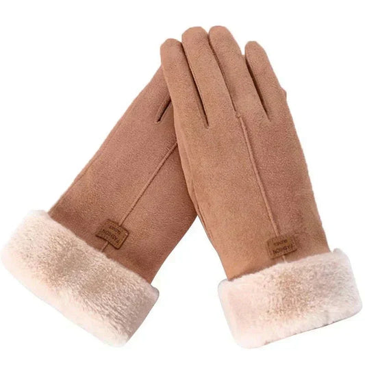 Vegane Damen Winterhandschuhe Warm Fleece Schwarz - Norvielle