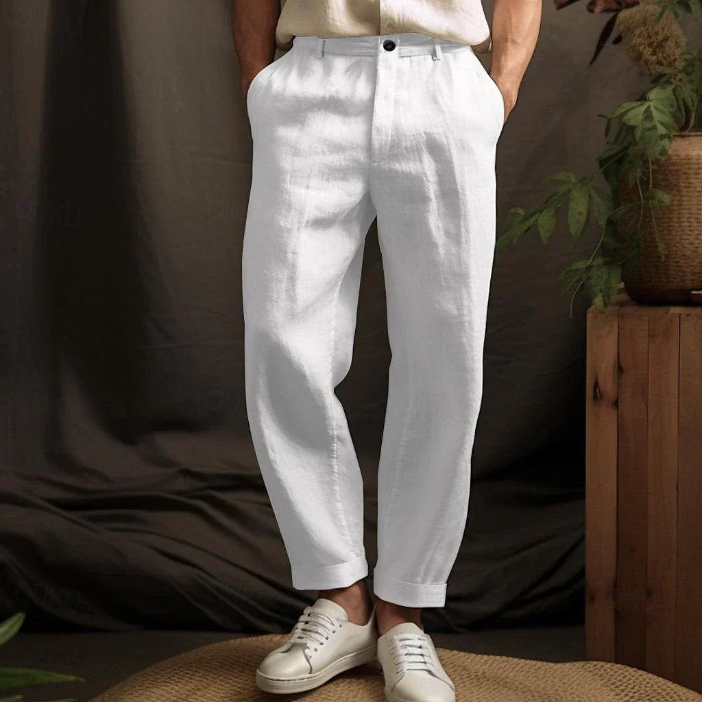 Herren Leinenhose Locker Passform Sommer