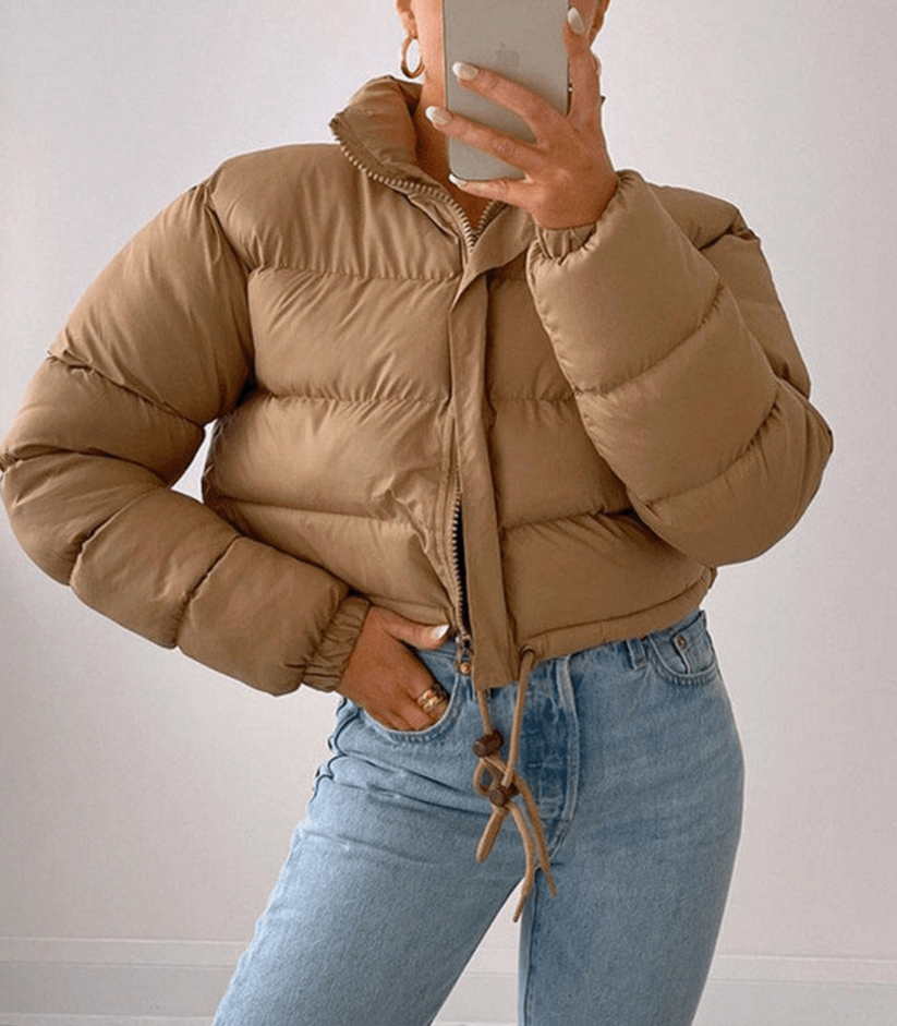 Damen Pufferjacke Warm Isoliert mit Kordelzug