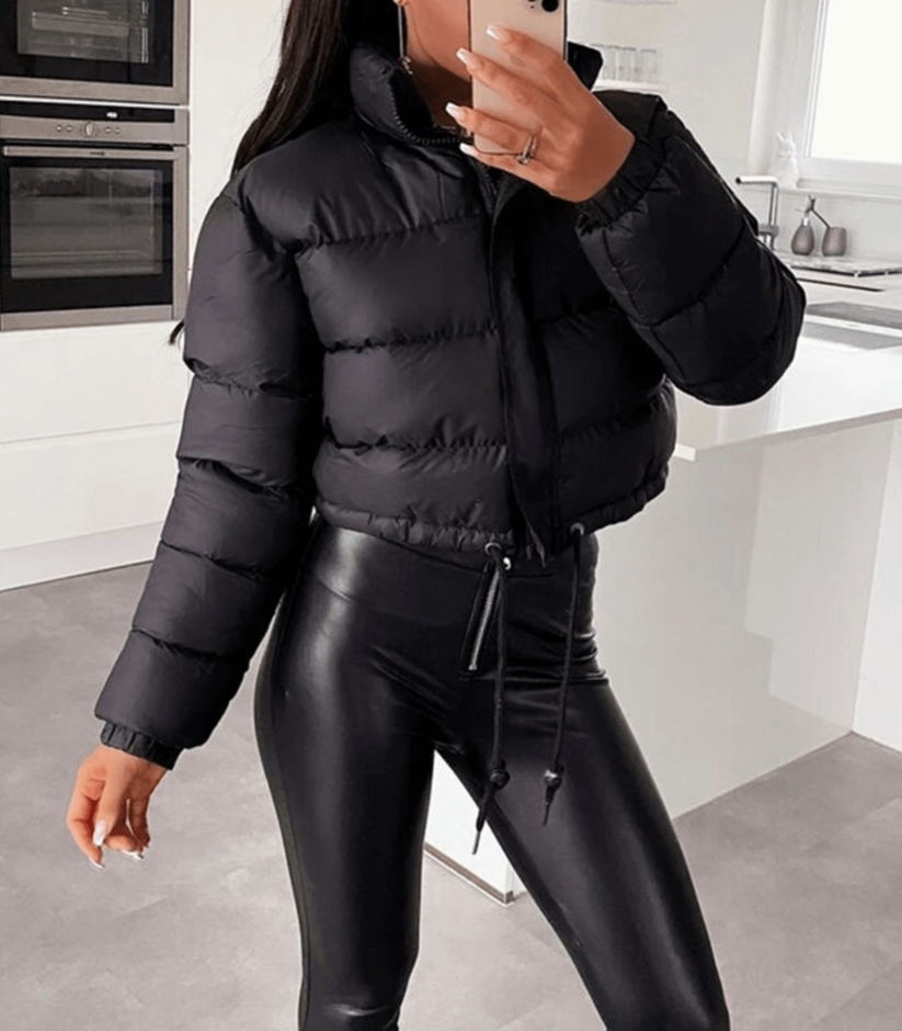 Damen Pufferjacke Warm Isoliert mit Kordelzug