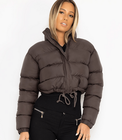 Damen Pufferjacke Warm Isoliert mit Kordelzug