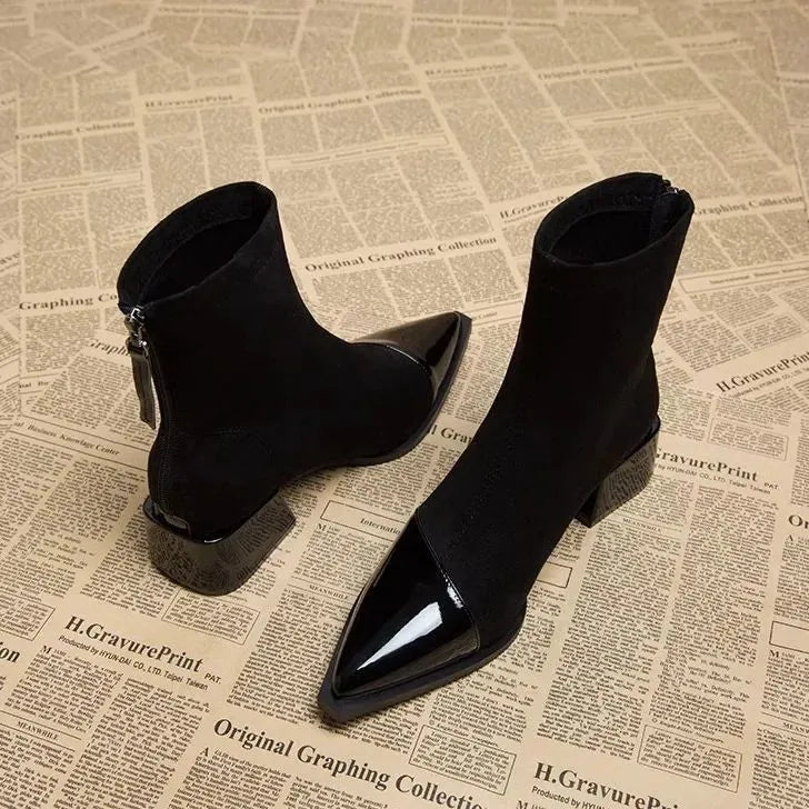 Damen Winterstiefel Mit Blockabsatz