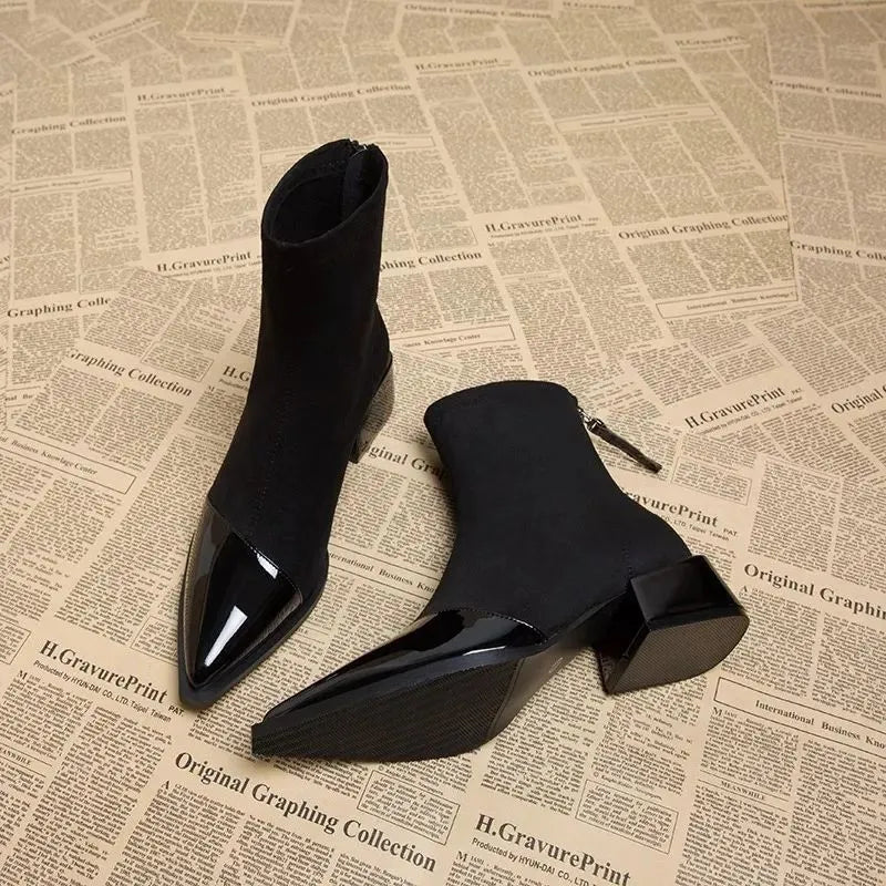 Damen Winterstiefel Mit Blockabsatz