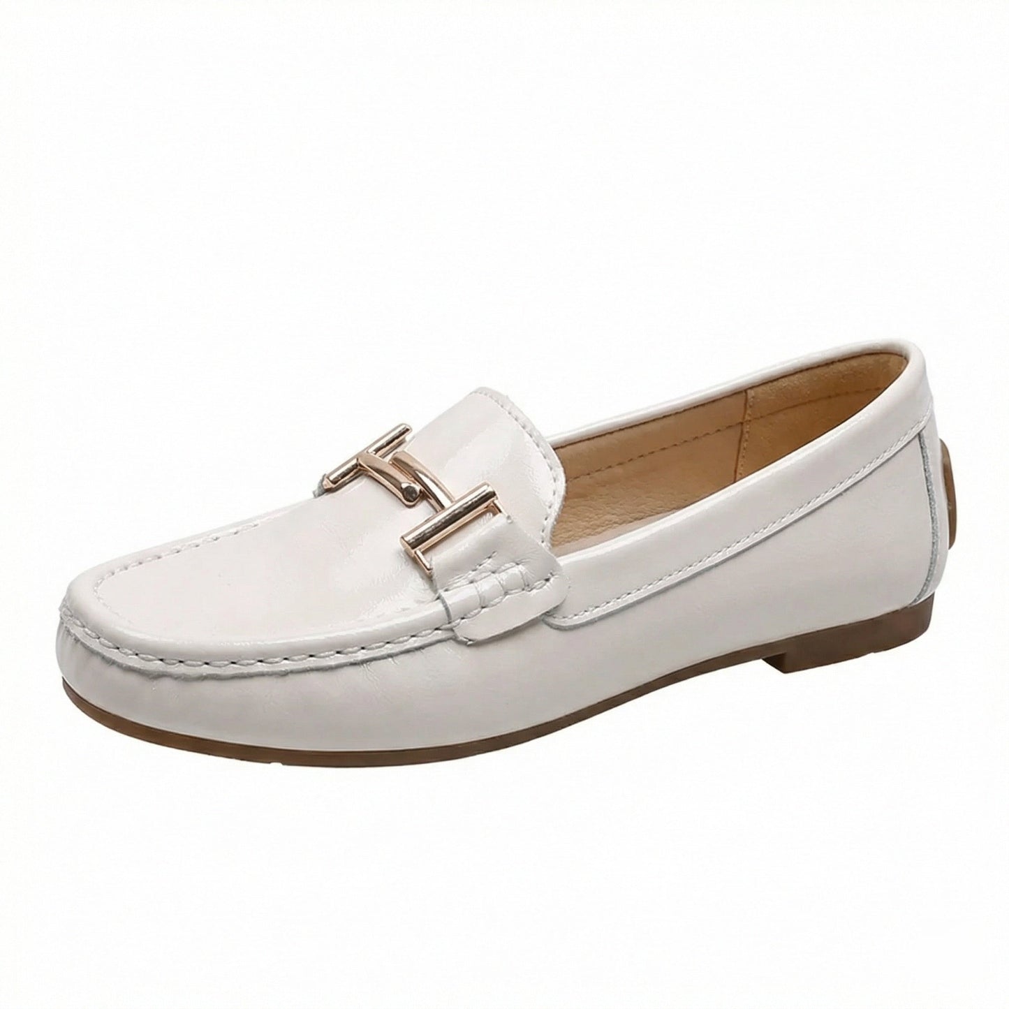 Damen Leder Arbeitsflats Schuhe