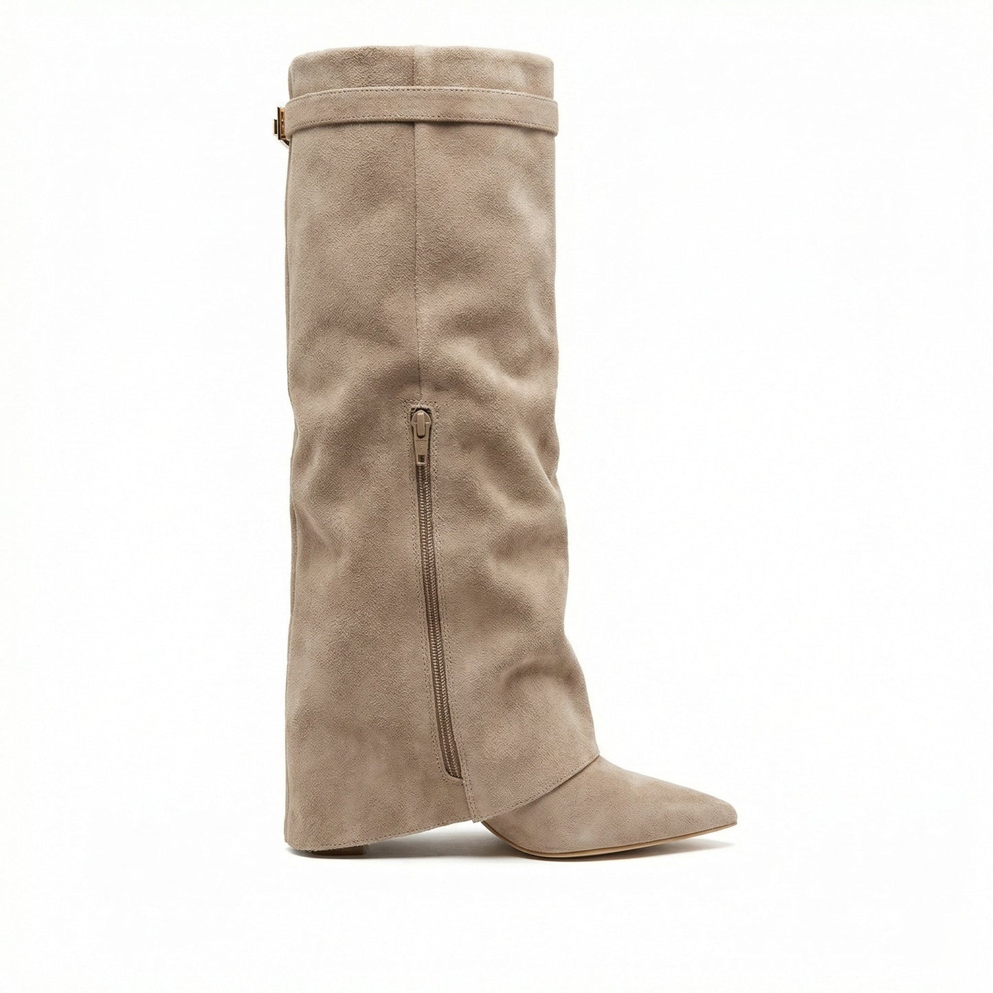 Damen Stiefel Wildleder Braun Heidi Stil