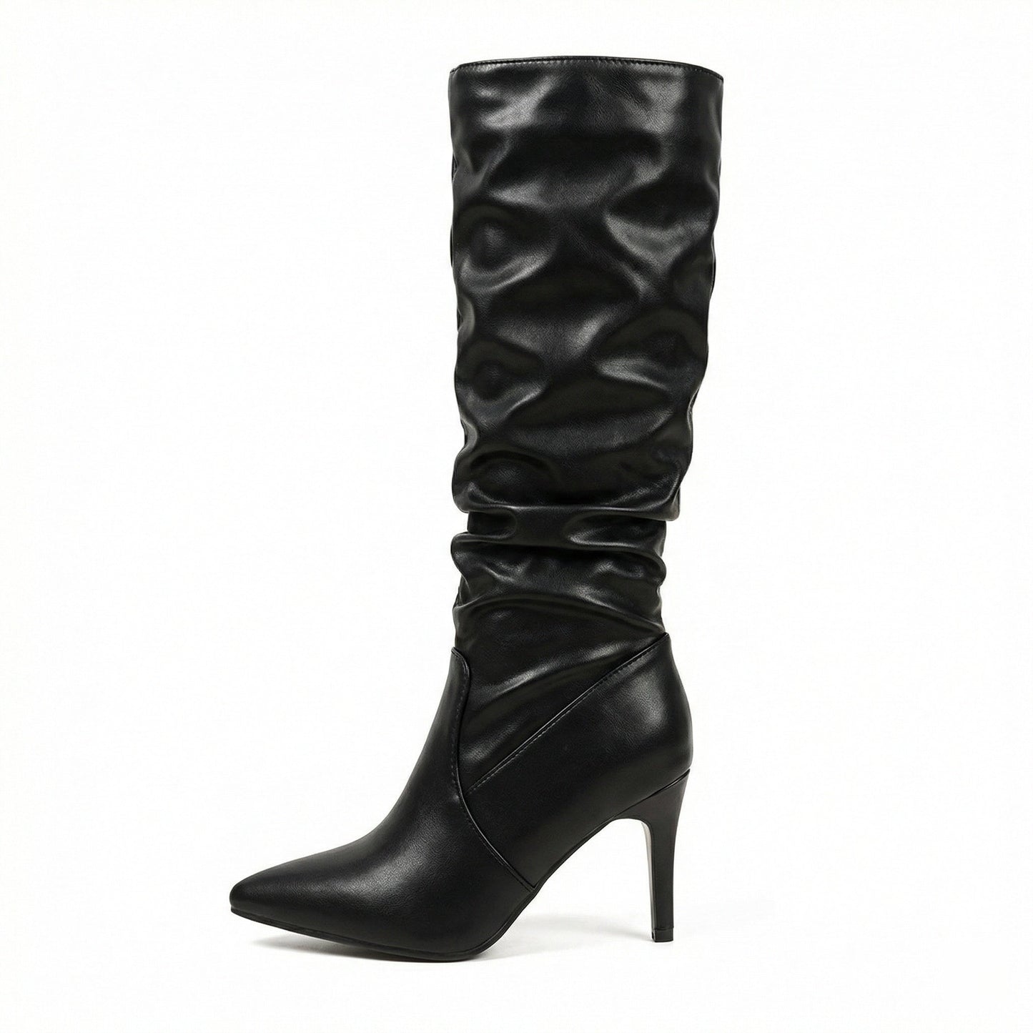 Damen High Heels Stiefel Gerafft