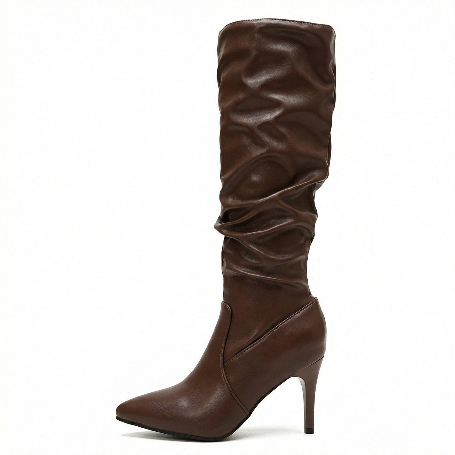 Damen High Heels Stiefel Gerafft