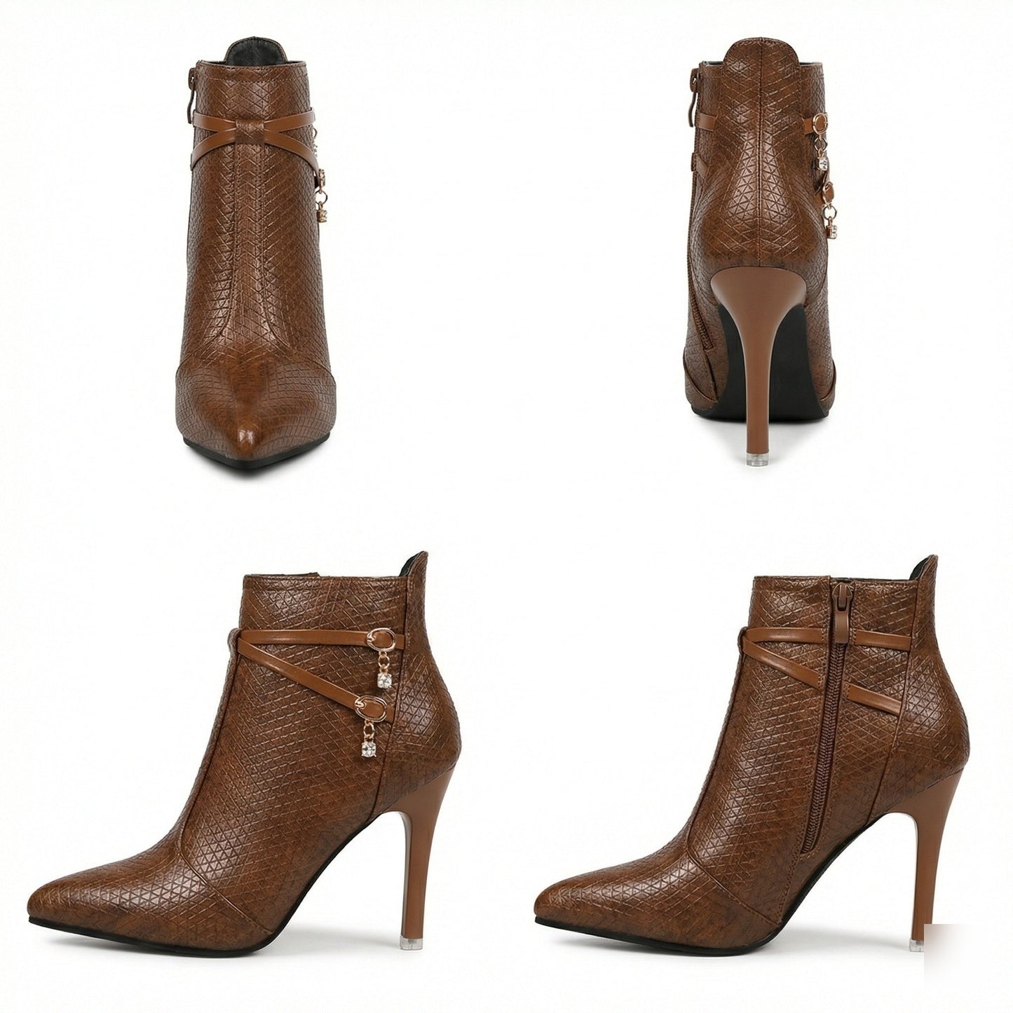 Damen Stiefeletten Spitze