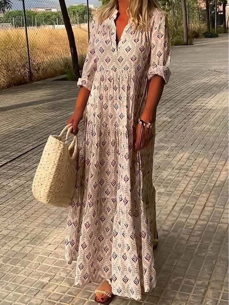 Damen Maxi Kleid Langschnitt Elegantes Design - Norvielle