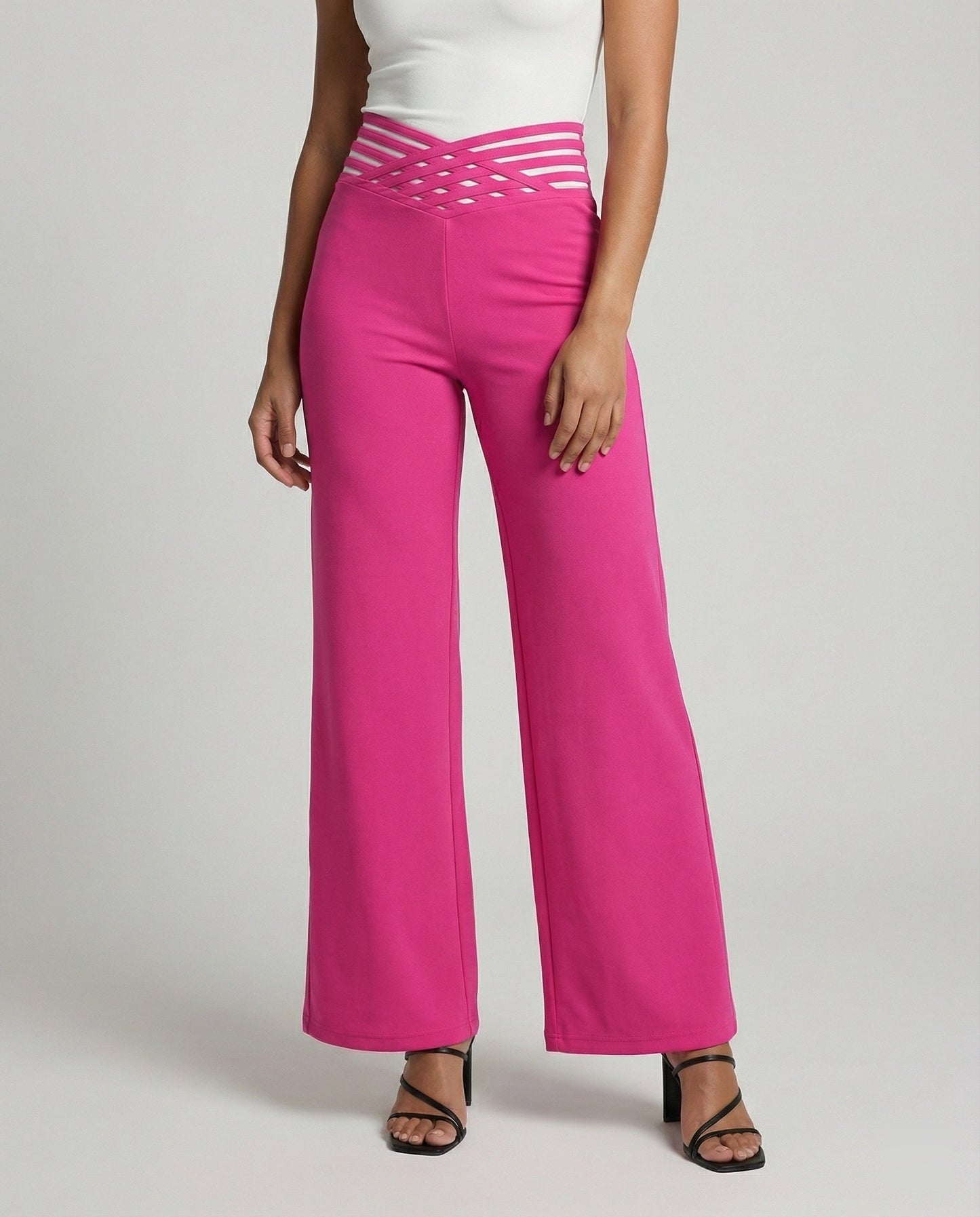 Damen Palazzo-Hose Bequem Mit Cut-Outs